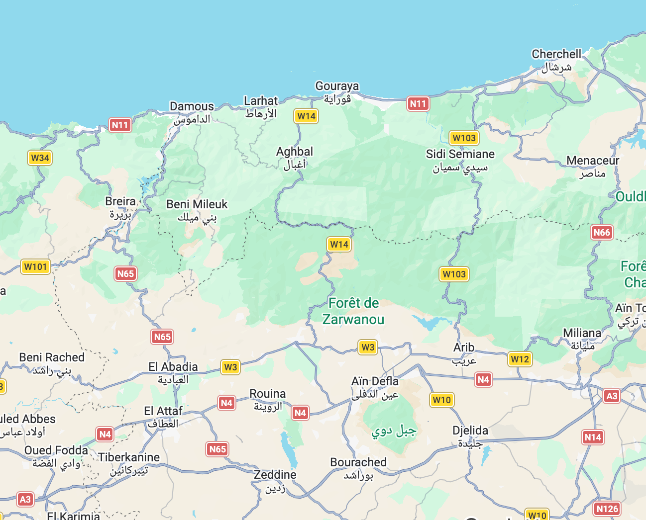 Carte de la région